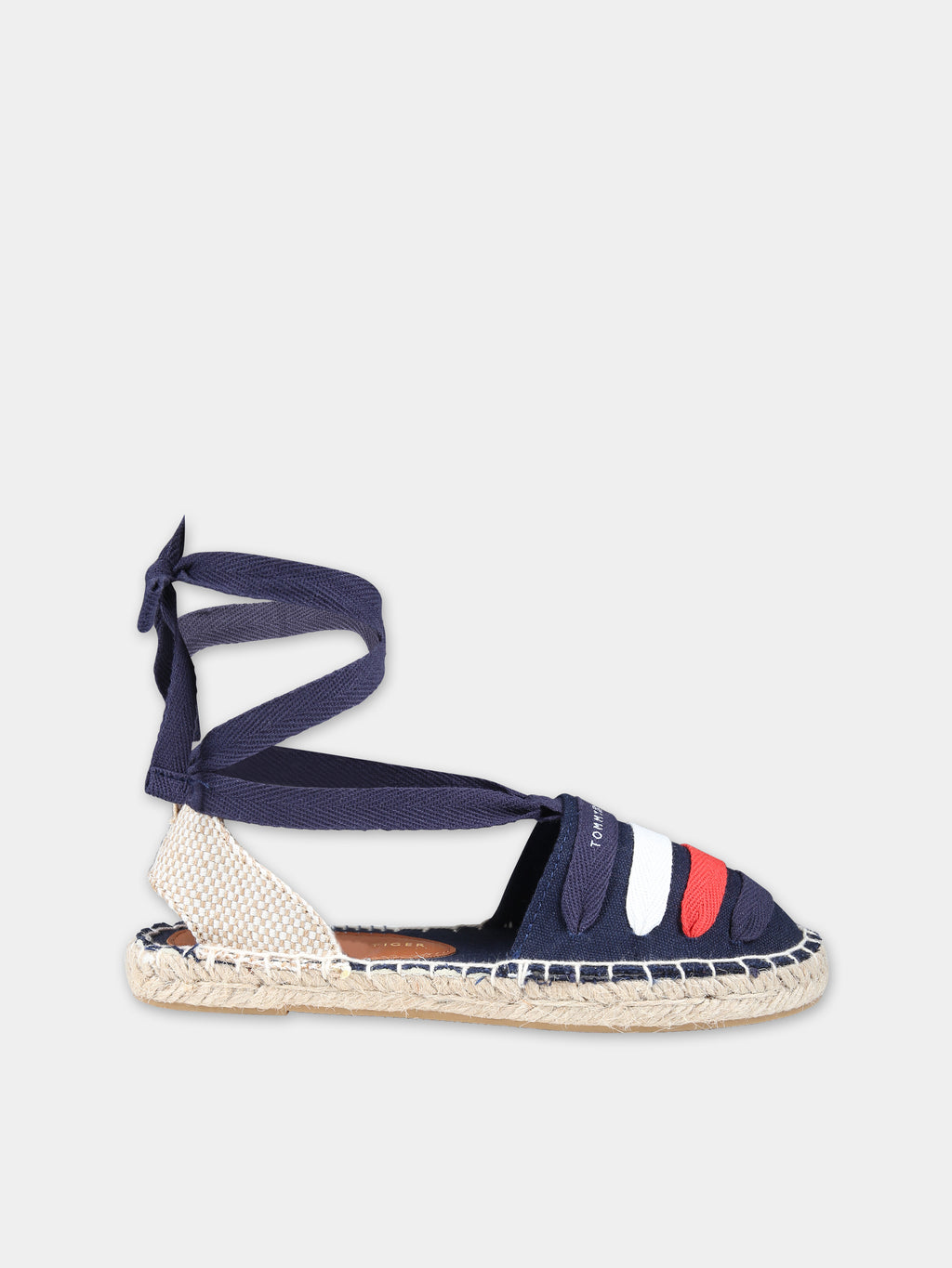 Blue espadrilles for girl with logo